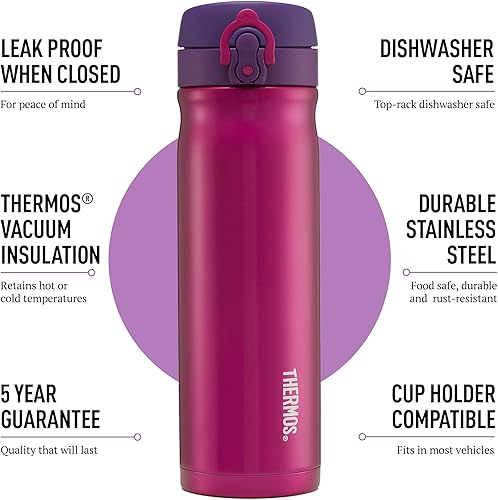 Thermos Leak Proof Stainless Steel Travel Beaker, 500 ml, charbon - Nail Gallerys