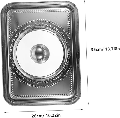 HOLIDYOYO Couvercle De Plateau De Cuisine À Bords Arrondis Protecteur De Plat En Acier Inoxydable Pour Barbecue Et Buffets - Nail Gallerys