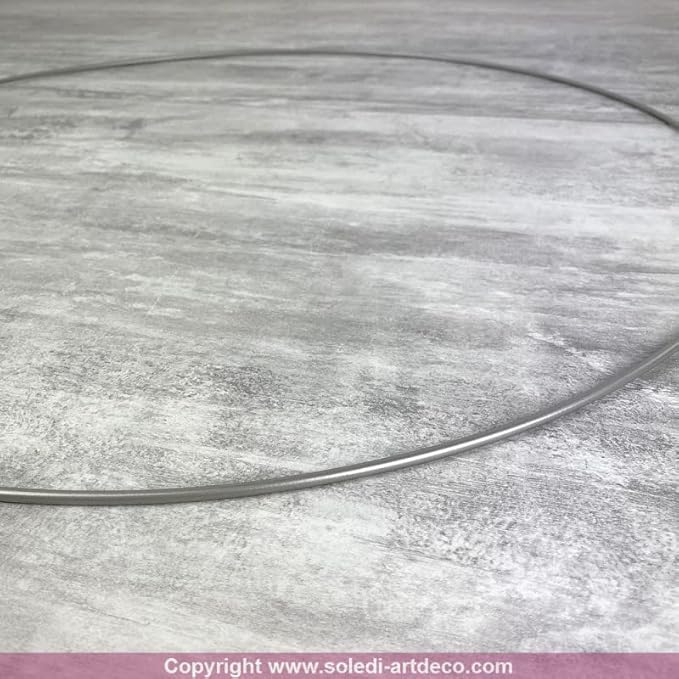 Lealoo Grand Cercle métallique Gris Acier, diam. 60 cm pour Abat-Jour, Anneau epoxy argenté Mat Attrape rêves - Nail Gallerys