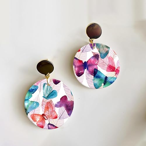 Lot de 10 feuilles de transfert à l'eau pour argile polymère, motif plumes de paon pour fabrication de bijoux et boucles d'oreilles, 15 x 9 cm - Nail Gallerys