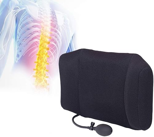 PBFONE Coussin de soutien lombaire gonflable portable pour voyage, bureau, voiture, camping pour soulager les douleurs du dos - Nail Gallerys