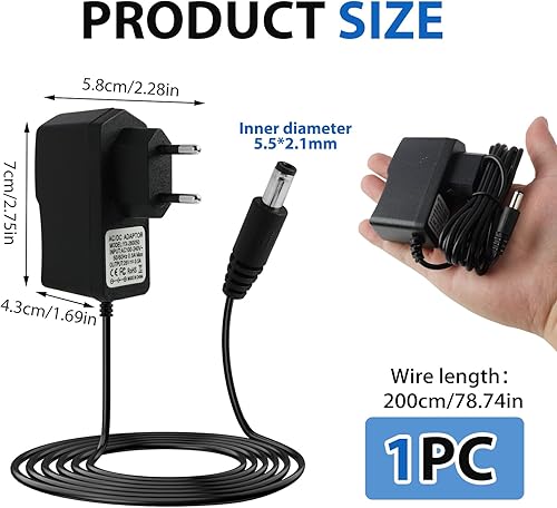 26V 0.5A 1.8M Charging Cable,Chargeur Remplacement pour Aspirateur Hoover H-Free Compatible avec Les Modèles HF122RH, HF122GPT, H-Free 200, 500, 700, 800,Chargeur aspirateur - Nail Gallerys