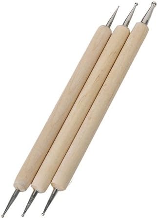 Bodhi2000 Lot de 3 stylets à bille pour gaufrage, bricolage, sculpture d'argile, modelage - Nail Gallerys