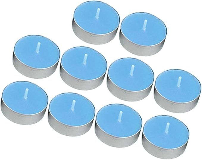 Lot de 10 bougies chauffe-plat parfumées colorées - Durée de combustion de 2 heures - Éclairage de décoration d'intérieur pour la maison, les événements - Bleu - Nail Gallerys