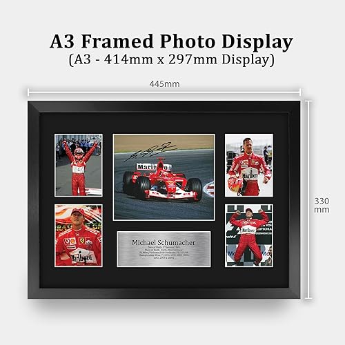 HWC Trading FR A4 Michael Schumacher Cadeaux imprimés photo autographe signée pour les fans de Formule 1 - A4 Encadré - Nail Gallerys