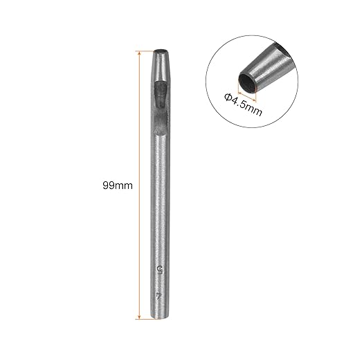 QUARKZMAN Poinçon Creux pour Cuir de 4,5 mm - Outil de Poinçonnage Rond pour Ceinture en Acier au Carbone - Poinçon Unique - Artisanat en Cuir - Papier - Tissu - Plastique - Matériau Souple - Nail Gallerys
