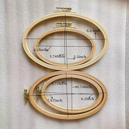 BWRMHME Lot de 4 cerceaux en bois de hêtre pour broderie ovale, OEM-4PC - Nail Gallerys