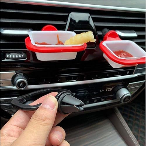 Porte-Sauce de Voiture, 2PCS Dip Clip Set Mini Ketchup Gobelets à Tremper Dip Clip Bol Support de Plaque pour Sauce Tomate Sel Vinaigre Sucre Épices () - Nail Gallerys