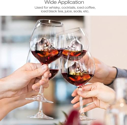 FLZONE 4 grilles Tête de Mort Moules à glaçons, 3D Tête de Mort Ice Cube avec Couvercle, drôle Tête de Mort de Glace pour Whiskey, Cocktails et Boissons jus avec Mini Entonnoir - Nail Gallerys