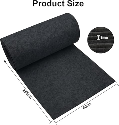 Yuragim Rouleau de Feutre 30cm x 250cm x 3mm Polyester Feutre Tissu Rouleaux Feutre Doublure de Boîte à Bijoux DIY Sacs en Feutre Cousus, Sac de Crayon, Tapis de Table, Artisanat Patchwork, Jardinage - Nail Gallerys