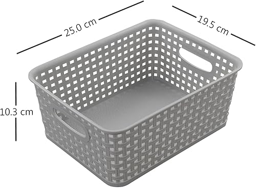 Easymanie Lot de 6 Plastique Panier en Tressé, Blanc Petit Panier de Rangement - Nail Gallerys