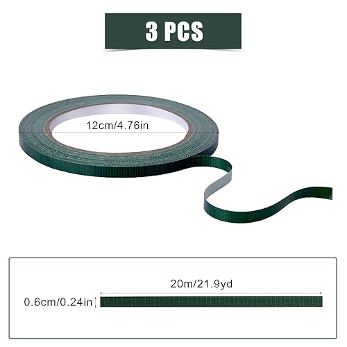 SAVITA Ruban Adhésif Floral, 6 mm x 20 m, Vert, 3 Rouleaux, Durable, pour Fleurs Naturelles et Artificielles, Arts et Artisanat - Nail Gallerys