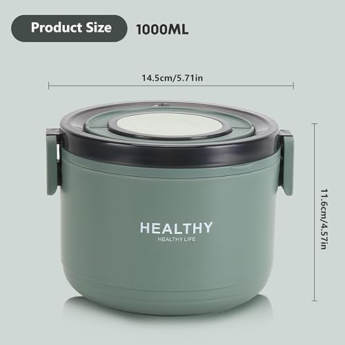 LKEVREG Boîtes Alimentaires Isotherme, 1000ml Boîte Isotherme Repas Chaud en Acier Inoxydable, Thermos Lunch Box Anti-Fuite avec Cuillère Pliante pour École, Bureau, Camping - Nail Gallerys