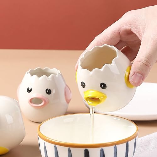 Cangool Coupe-œufs en céramique Séparateur d'œufs et de jaune d'œuf mignon Accessoires de cuisson Outil de cuisine créatif (jaune) - Nail Gallerys