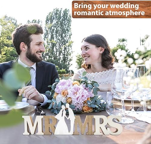 Lettre en Bois Mr & Mrs, Lettrage en Bois Décoration de Mariage Fiançailles Anniversaire Tableau Signe Décor - Nail Gallerys
