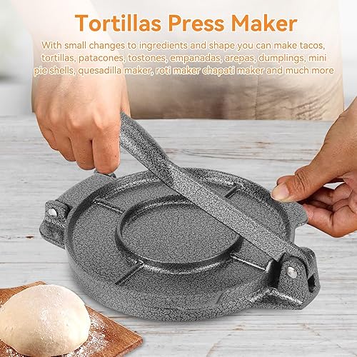 Presse À Tortillas En Fonte, 16,5 Cm Presse À Tortillas Antiadhésive Machine À Faire Des Tortillas Empanada Avec Poignée Pliable Pour Faire Des Crêpes - Nail Gallerys