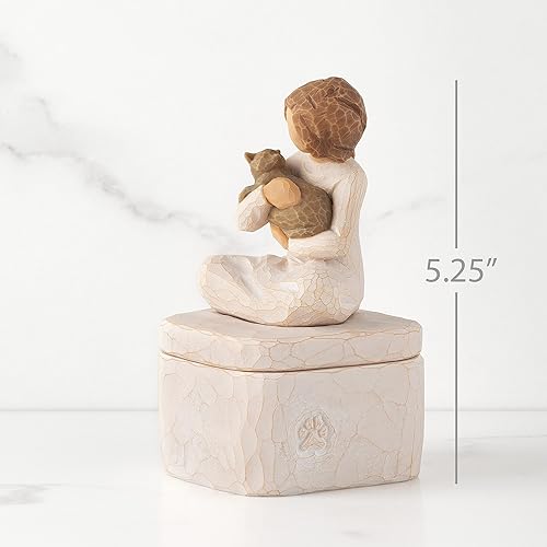 Willow Tree Love My Dog Boîte à souvenirs sculptée peinte à la main Doré - Nail Gallerys