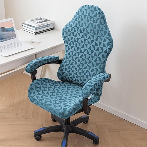Levoberg Housse de Chaise de Jeu avec Housse d'accoudoir Housse Chaise Gaming Extensible avec Zip Housse Fauteuil de Bureau Gamer Couverture Chaise d'ordinateur Pivotante Bleu - Nail Gallerys