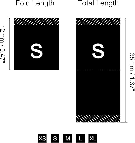 sourcing map Vêtements Couture Taille Étiquette XS/S/M/L/XL Brodé Étiquette Noir pour Vêtements Vêtement Paquet de 250 - Nail Gallerys
