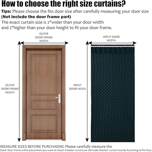 Surwin Rideau de Porte Isolant Thermique, Rideau de Porte Interieur d'hiver Thermiques Isolation Anti Froid et Chaleur Rideau de Porte Exterieur Occultant Anti Froid et Chaleur (90 * 200cm,Gris) - Nail Gallerys