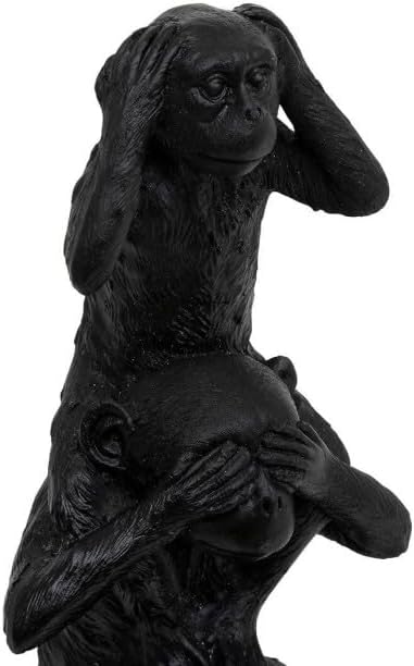 Paris Prix Atmosphera Créateur d'intérieur - Statuette 3 Singes Exotic Panama 24cm Noir - Nail Gallerys