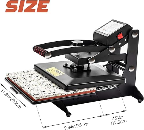 Display4top Presse à Chaud Heat Press Machine Machine de sublimation de transfert de presse de chaleur de T-shirt, utilisation pour industriel, professionnel et à la maison (25cm x 30cm) - Nail Gallerys