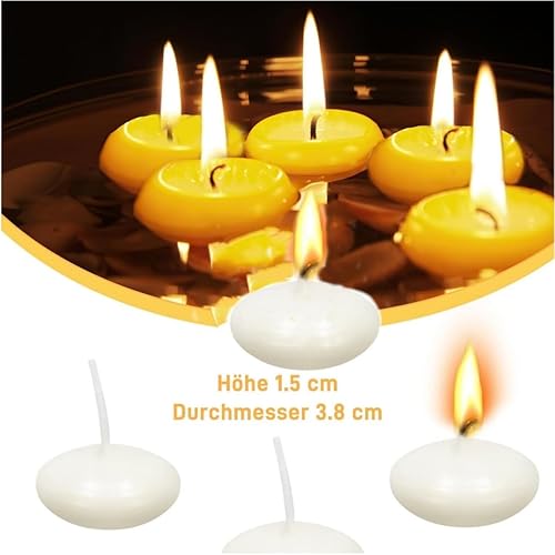 Bougies Flottantes,30 Pièces bougies flottantes sans parfum,Bougies décoratives flottantes,Petites Bougies Flottantes,pour Fête de Mariage Piscine Spa - Nail Gallerys