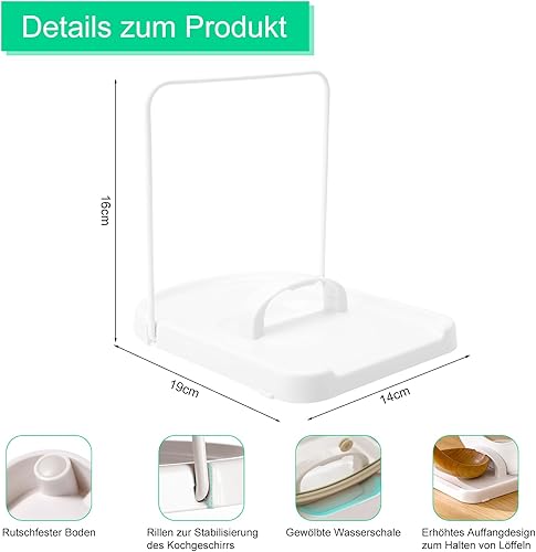 APOMOONS Range Couvercle, Repose Cuillère Cuisine, Couvercle Casserole, Rangement Casserole, Support Couvercle Casserole,Range Couvercle Casserole Porte Couvercle Convient aux Couvercles de 16 à 34cm - Nail Gallerys