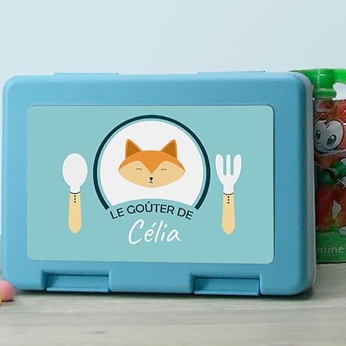 CADEAUX.COM - Boîte à Gouter Petit Renard Personnalisée avec un Prénom - Boîte Personnalisable Fermetures Cliques - Idée Cadeau Personnalisé Enfant - Nail Gallerys