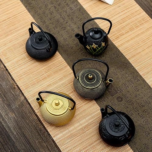 YARNOW Théière en Fonte Théière avec Infuseur Petite Théière Théière Japonaise avec Poignée de Thé pour Thé en Vrac (2. 83X2. 75X1. 69In Noir) - Nail Gallerys