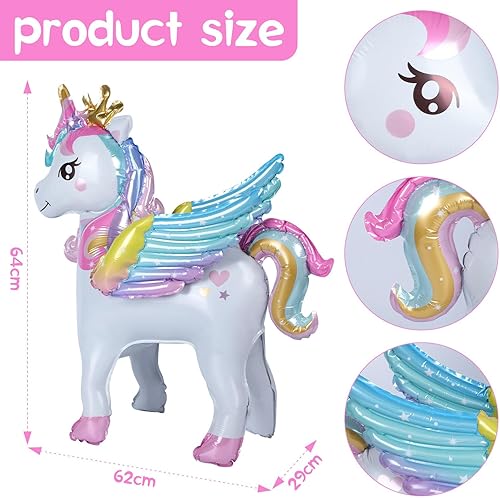 Ballons licorne debout, ballons licorne avec ailes, ballon à l'hélium licorne, décoration d'anniversaire d'enfant, décoration licorne pour filles enfants - Nail Gallerys