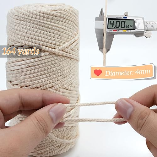 LEREATI Polyester Corde Macramé 4mm x 150m Fil Macramé Ficelle Corde Polypropylène pour Macramé, Sac à Main, Décoration, Bricolage, Artisanat (Vert Foncé) - Nail Gallerys