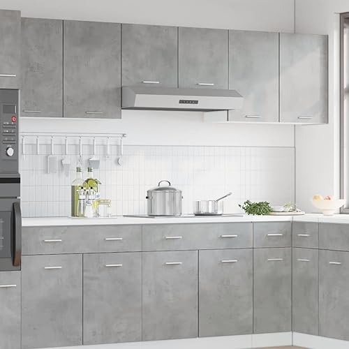 Toshilian Meuble Haut de Cuisine, Armoire de Rangement Cuisine Murale élément Haut Armoire Suspendue Gris béton 80x31x60 cm Aggloméré - Nail Gallerys