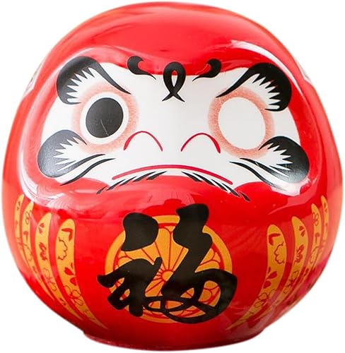INOOMP Statue Traditionnelle Japonaise Daruma Figurine Daruma Fortune Décor De Bureau À Domicile Poupée Daruma en Céramique - Nail Gallerys