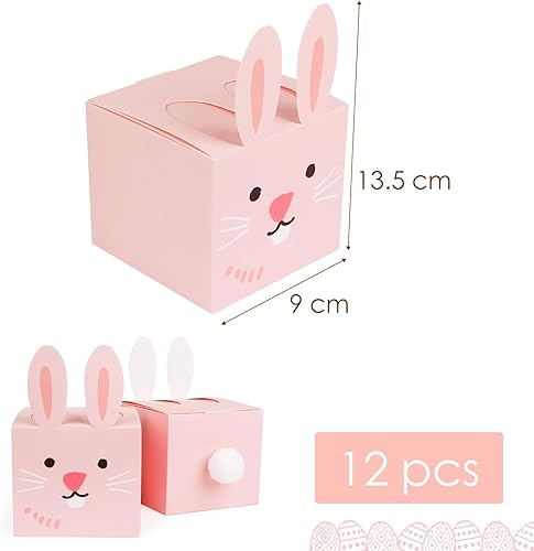 12Pcs Boîte Bonbon Pâques Sachet Cadeaux Motif Lapin avec Queue Ballotin en Carton pour Fête Enfant Garçon Fille - Nail Gallerys
