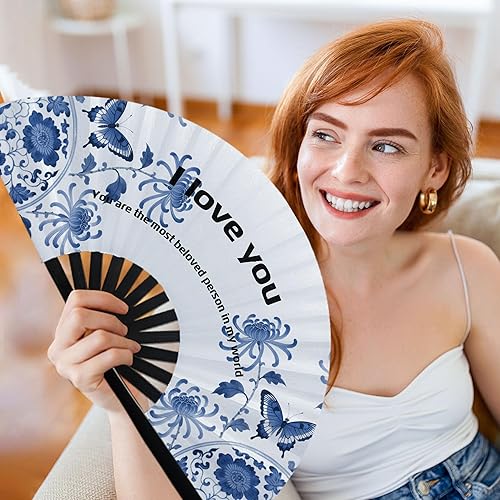 JeathFea Eventail Personnalisable Pliant - Eventail Pliant sur Mesure avec Personnalisable Photo - Cadeau Original Personnalisé - Nail Gallerys