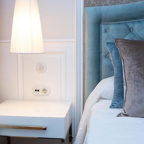 FONTINI - GARBY COLONIAL - Plaque Décorative Porcelaine Blanche 2 Postes Réf. 31802173 - Nail Gallerys