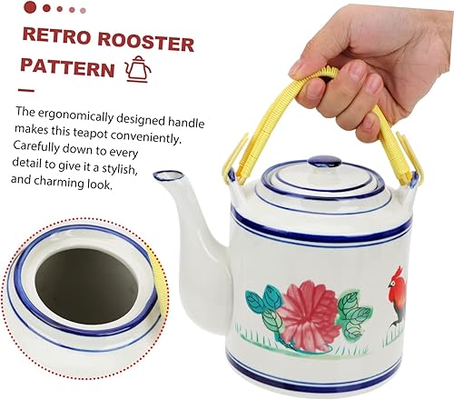BESTonZON Théière Céramique Avec Design Élégant Et Poignée Unique Bouilloire Chic Pour Maison Ou Restaurant - Nail Gallerys