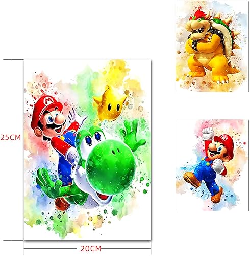 9 Pcs Mignon Dessin Animé Affiche, 20 x 25 CM (Sans Cadre),Dinosaure Cartoon Aquarelle Poster,Cute Anime Poster Kawaii Animal Affiche für Wall Salon D'Intérieur Décoration,Fête Decor Peinture Posters - Nail Gallerys
