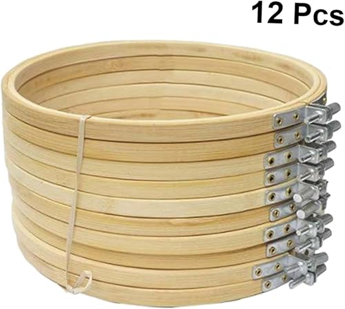 jojofuny 12 Pièces Anneau De Bambou Au Point De Croix Point Pour Les Débutants Kits De Point De Croix Trousse Cerceau De Point De Croix Cercle à Broder Couture Cerceaux De Broderie En Bois - Nail Gallerys
