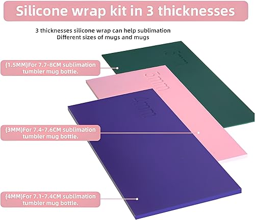 MZSX 3pcs Enveloppe pour gobelets à sublimation, trois épaisseurs, compatible avec la machine à sublimation à haute température, enveloppe pour gobelets à sublimation pour Cricut Mug Press - Nail Gallerys