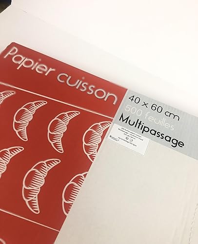 Emballage garrigou Papier cuisson multi passage 500 feuilles papier cuisson sulfurisé, cuisine, pâtisserie, congeler, cuire,superposer, 40 x 60 cm - Nail Gallerys