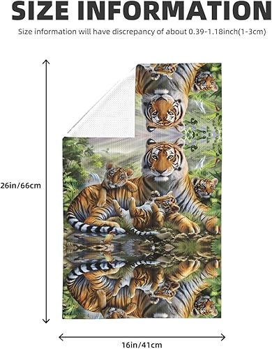 ZHAOUR Torchon de cuisine gaufré imprimé tigre de la jungle – Torchons réutilisables et absorbants avec boucle de suspension pour les tâches ménagères - Nail Gallerys