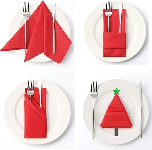 MORGIANA Noir Serviettes en papier, Airlaid serviette jetable | Parfaite déco de Table Anniversaire, Serviette Papier Mariage, dîner, BBQ | 40 x 40cm | Pack de 50 (Blanc-100) - Nail Gallerys