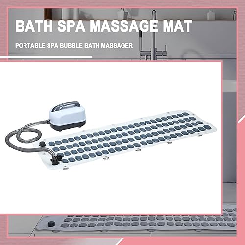 ZephyrGlow Tapis de Bain à remous 6 Vitesses, Machine à Bulles avec diffuseur d'huiles essentielles, pour Baignoire et Ambiance relaxante,114cm - Nail Gallerys