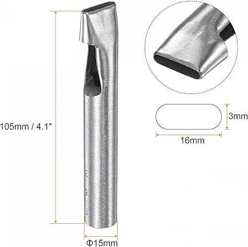 sourcing map Ovale Trou Poinçon 3x16mm Cuir Creux Coupeur Oblong Poinçon Matrice pour Sangle Ceinture Montre Bande Maroquinerie Travail - Nail Gallerys