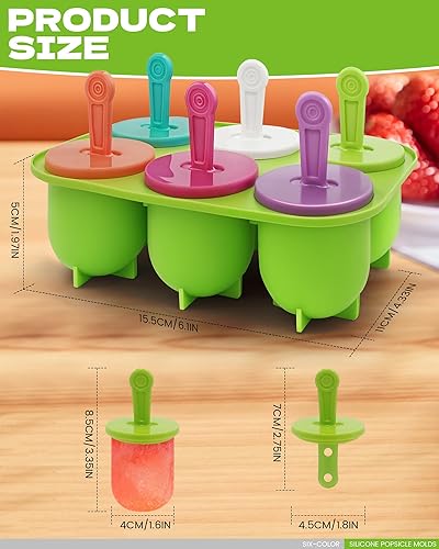 Moules à Glace en Silicone, Réutilisable Moule Glace Silicone Sans BPA, en 6 Tige en Plastique Colorés - Nail Gallerys