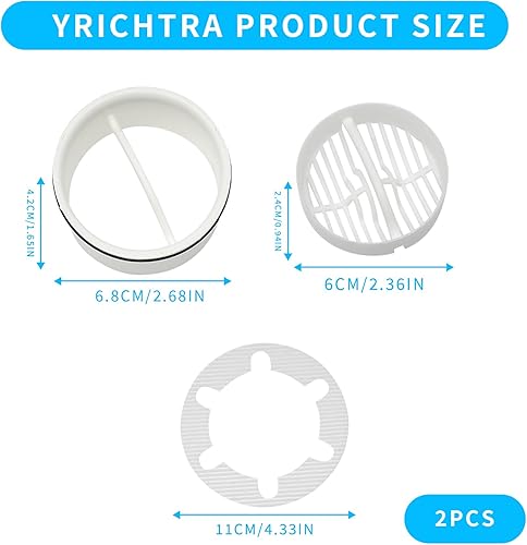 Yrichtra Kit 2 pièces Anti-Cheveux pour Douche - Compatible évacuations 6960-6963 - Filtre Haute Performance Contre Les Bouchons - pour Salle de Bain - Nail Gallerys