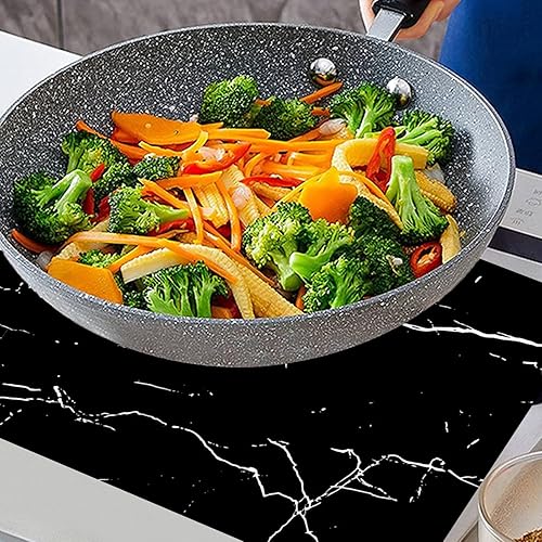 Housse de protection pour table de cuisson à induction – Motif marbre – Housse en silicone anti-rayures | Résistant à la chaleur et antidérapant pour cuisinière magnétique - Nail Gallerys