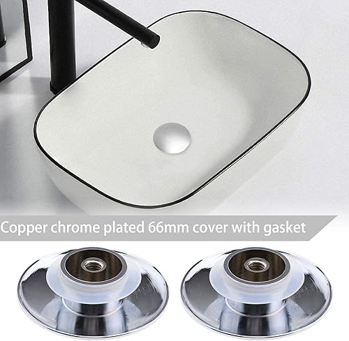 ECSiNG 2x Bouchon de Vidange d'évier de Salle de Bain 66mm Bouchon de Bassin Pop Up Clic-Clac pour Lavabo de Salle de Bain Évier Baignoire Cuisine Cuivre Chromé - Nail Gallerys